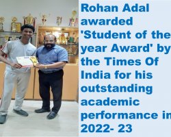 Student of the year award by Times of India